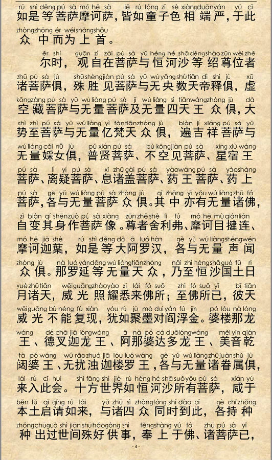 《大乘离文字普光明藏经》注音精美版