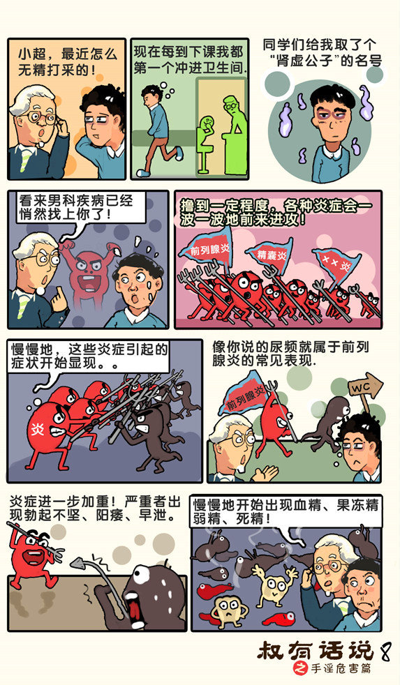 戒色漫画第二十一期：《叔有话说之手淫危害篇》！