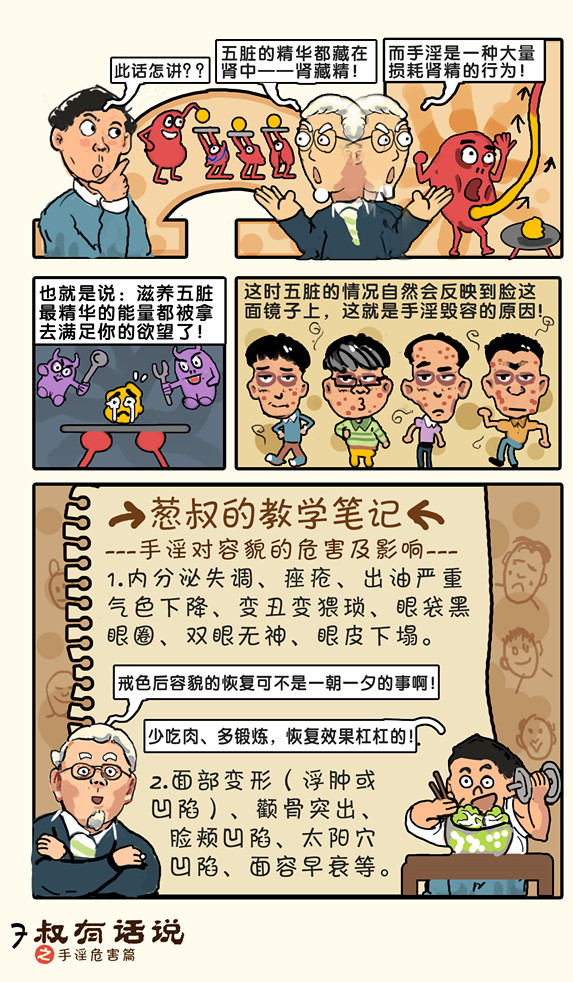 戒色漫画第二十一期：《叔有话说之手淫危害篇》！